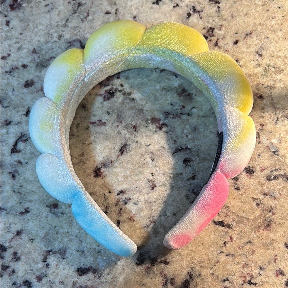 Yellow and Blue Plush Hair Accessory